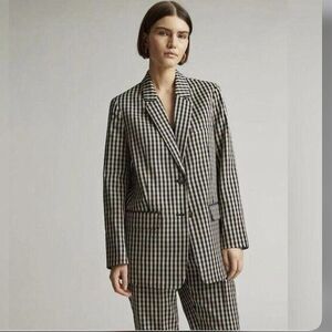 Everlane Women's The TENCEL Oversized Gingham Check Blazer Size 6